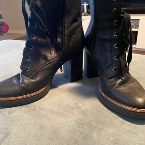 Naturalizer Black Lace-Up Boots
